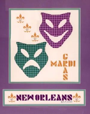 New Orleans Gingham Masks Mardi Gras