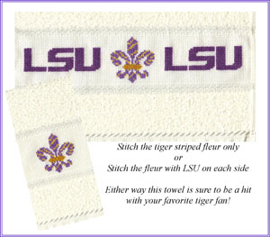 LSU Tiger Striped Fingertip Towels and Premade Items
