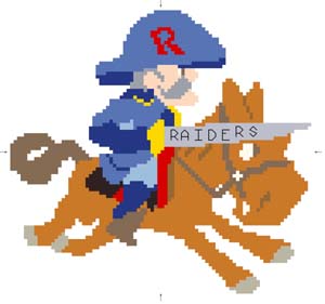 Rufus Raider the Rummel mascot